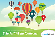 Colorful Hot Air Balloons Clipart, an Illustration by cloudstreetlab (Thumbnail 1 of 2)