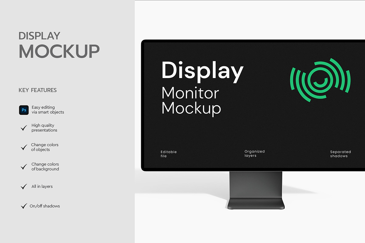 Monitor Display Mockup Template, a Product Mockup by graphypix (Photo 3 of 4)