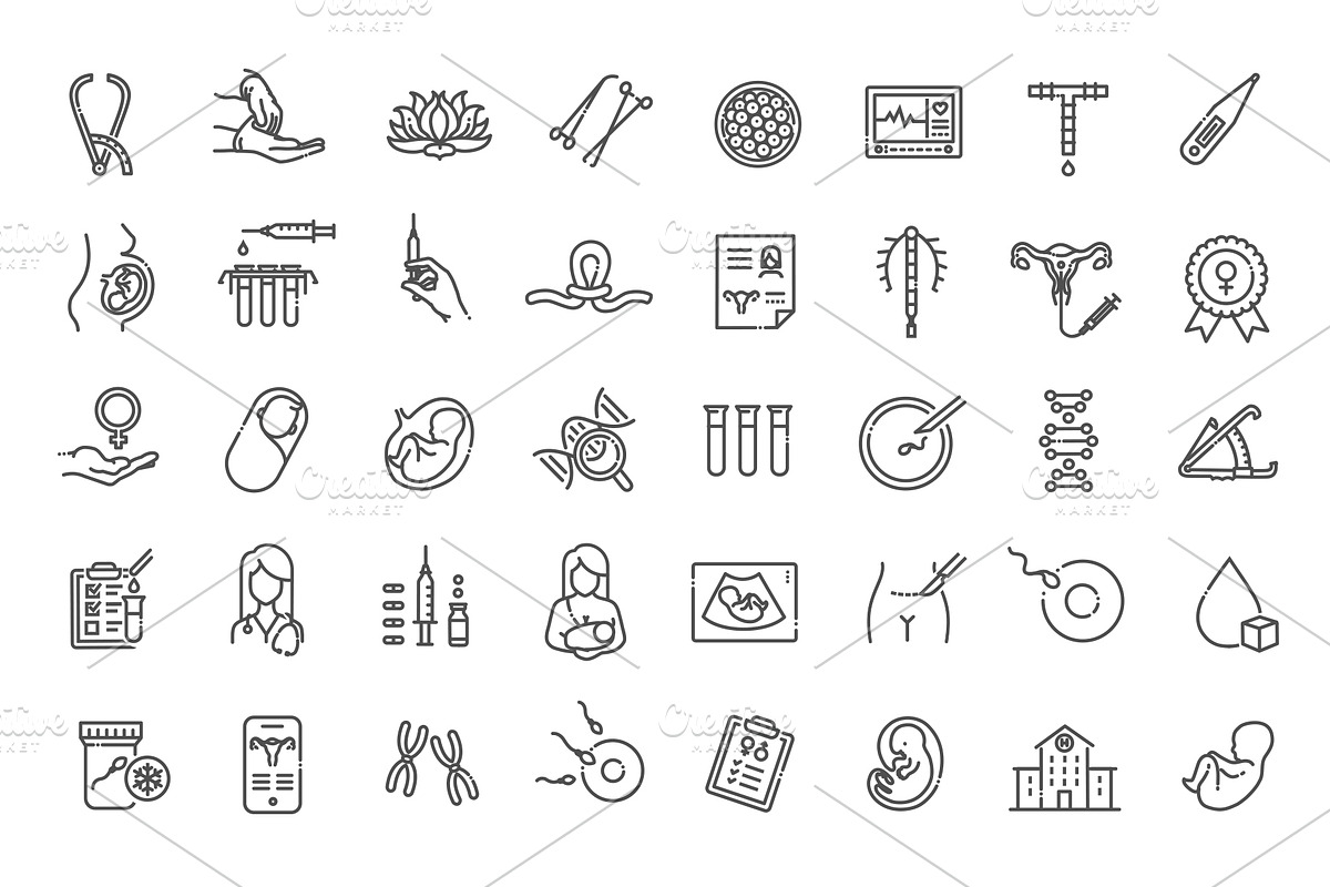 Gynecology and Obstetric Icons, an Outline Icon by Tettygreen (Photo 2 of 2)