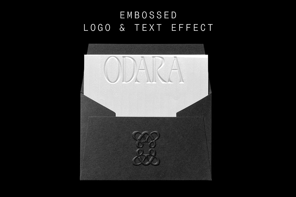 ODARA | Embossed Logo & Text Effect, a Texture Graphic by Universo Gaia @doyougaia (Photo 1 of 15)