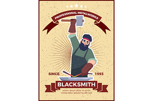 Blacksmith poster. placard with, an Illustration by Onyx