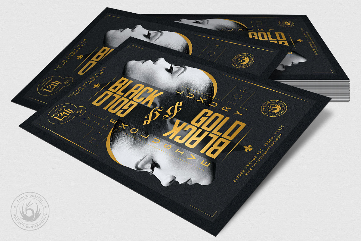Black and Gold Flyer Template V17, a Flyer Template by ThatsDesignArt (Photo 4 of 8)
