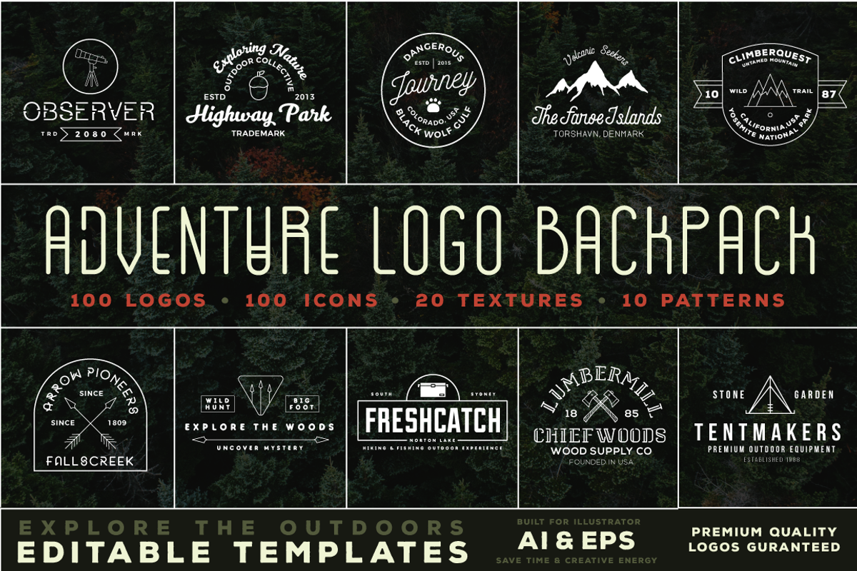 Adventure Logo Backpack, a Branding & Logo Template by Jeremy Mura (Photo 1 of 6)
