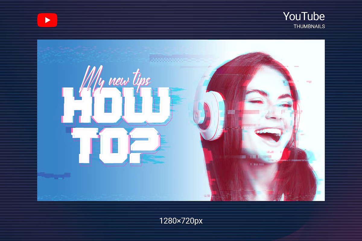 Glitch YouTube Thumbnails, a Social Media Template by Andrew Skoch Design (Photo 3 of 7)