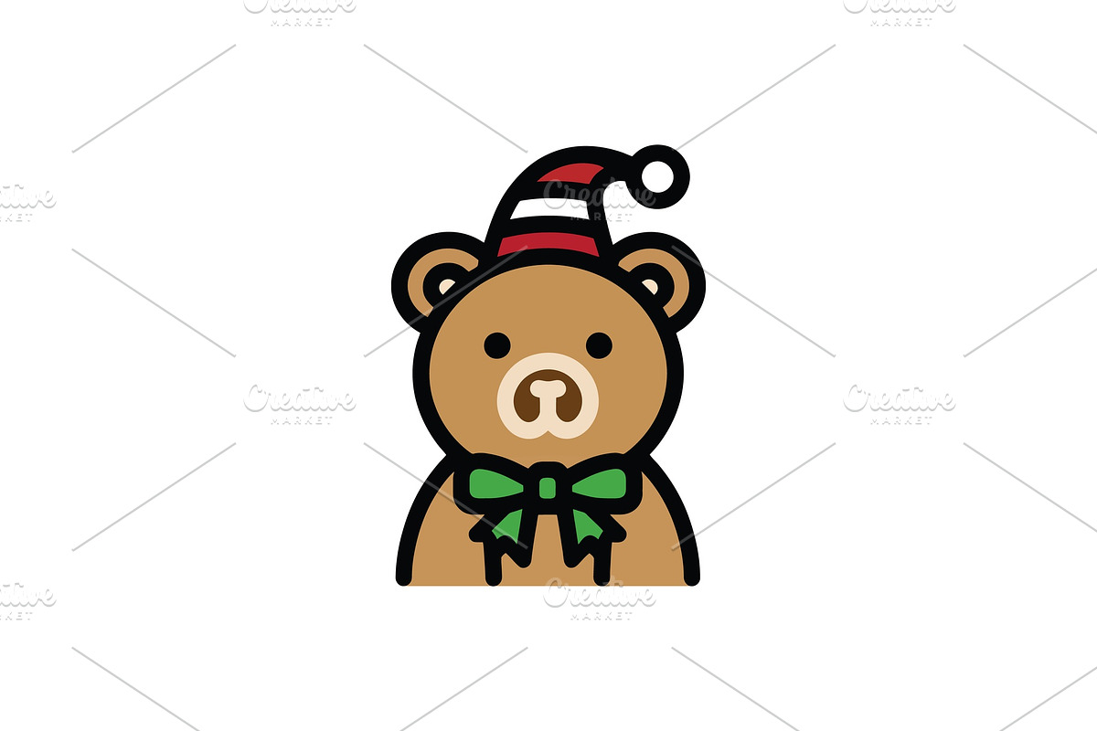 Christmas Teddy Bear Icon, a Branding & Logo Template by Vectorium Studio (Photo 1 of 2)