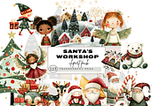 SCANDI SANTA CHRISTMAS CLIPART, a Person Illustration by Daring Digies (Thumbnail 1 of 9)