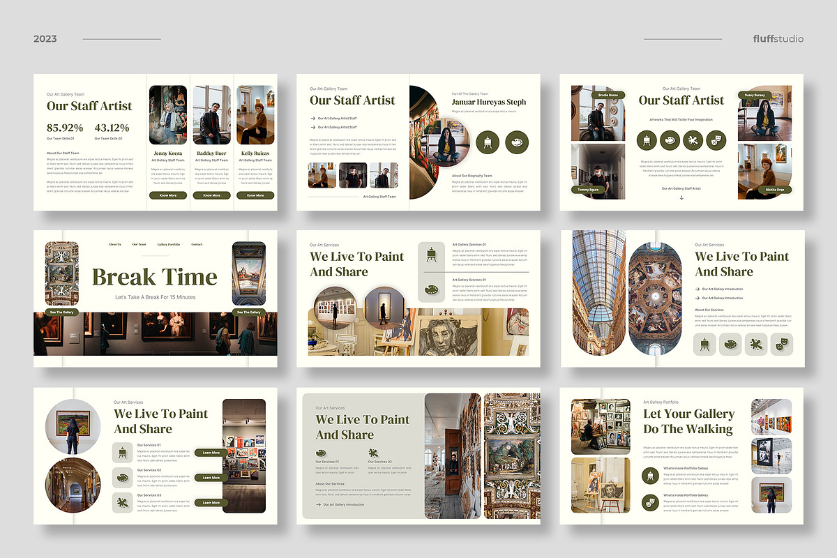 Art Gallery Google Slides Template, a Presentation Template by fluffstudio (Photo 3 of 4)