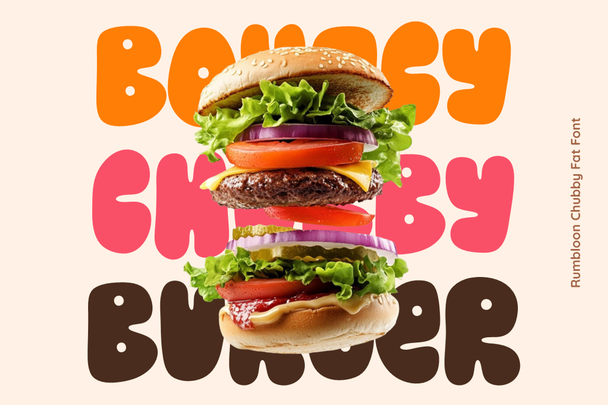 Rumbloon Chubby Fat Font, a Font by PutraCetol Studio (Photo 2 of 5)