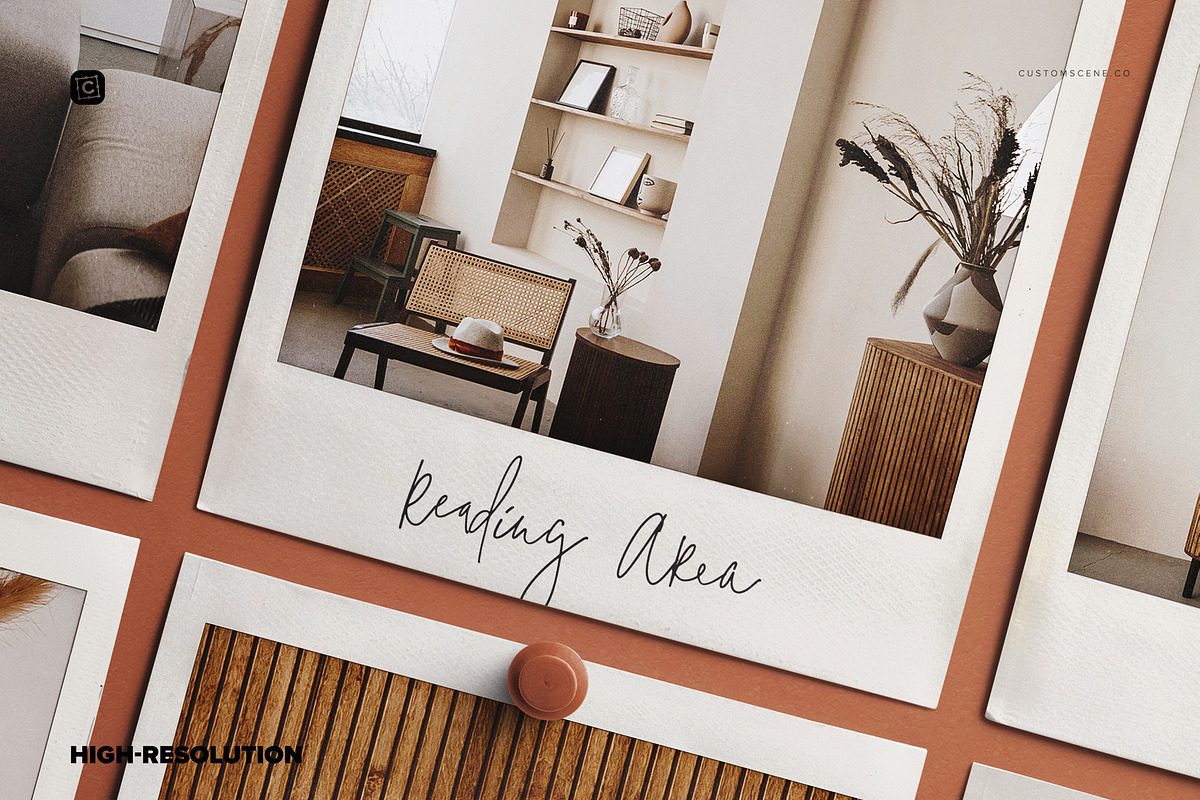Moodboard Pinned Polaroids Mockup, a Print Template by Custom Scene (Photo 2 of 7)