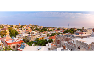 Panoramic view of old town in Rhodes, an Architecture Photo by kavalenkava