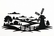 Dutch Windmill Field Set, an Illustration by jahid234 (Thumbnail 2 of 10)