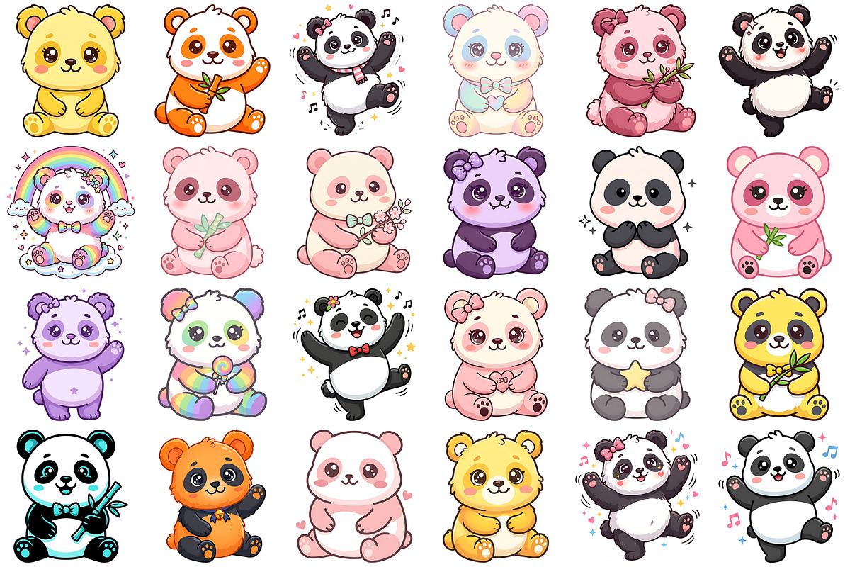 Cute Panda Clipart, an Animal Illustration by Forhadx5 (Photo 6 of 9)