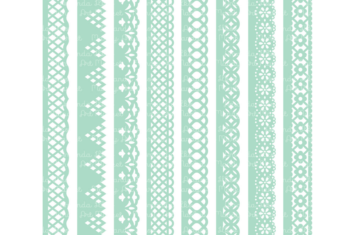 Mint Lace Borders Vectors & Clipart, an Illustration by Amanda Ilkov (Photo 4 of 5)