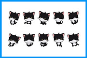 Cute Black Cat Illustrations, an Illustration by ArtVarStudio (Thumbnail 2 of 3)