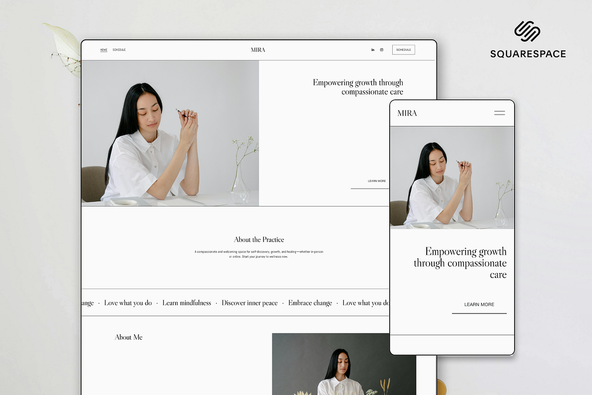 Squarespace Therapist Website Template