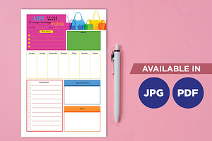 Purse Planner For Printing