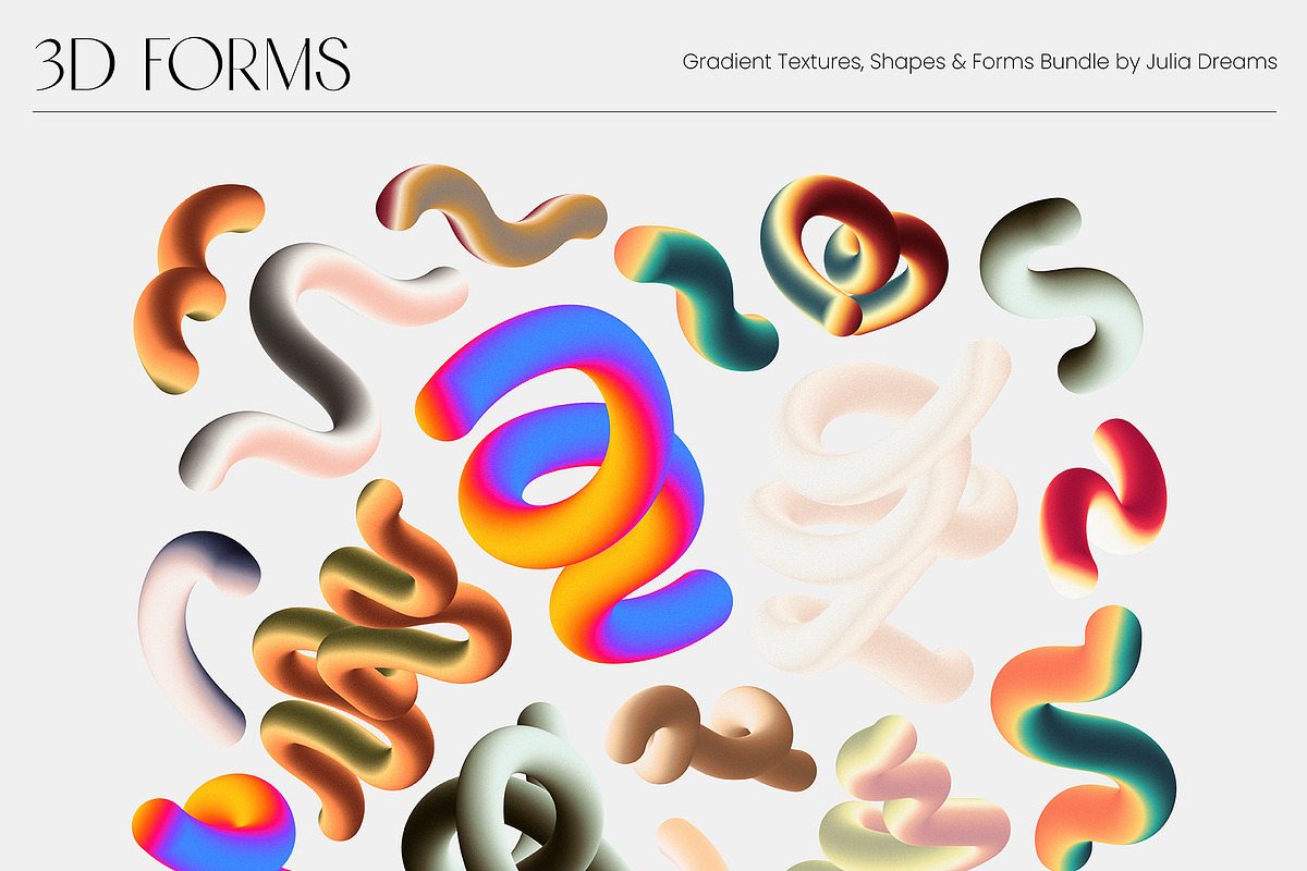 Gradient Textures Shapes 3D Objects, an Object Graphic by Julia Dreams (Photo 11 of 23)