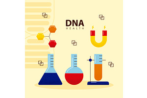 dna study five icons, an Illustration by studiogstock