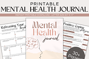 Mental Health Journal Printable PDF, a Stationery Template by Ambitiously Alexa (Thumbnail 1 of 5)