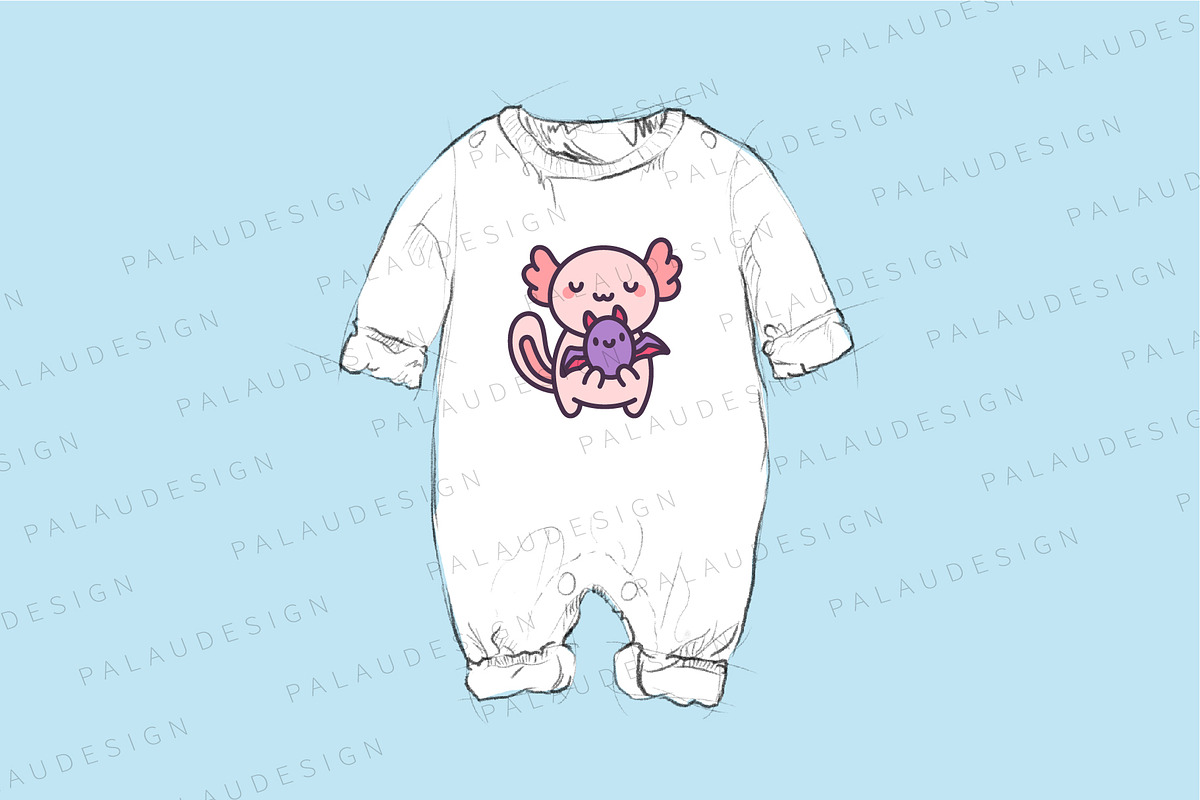 Axolotl Halloween Clipart Set, a Seasonal Illustration by Palau (Photo 6 of 12)