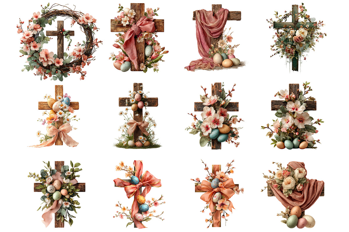 Easter Cross Clipart, an Illustration by DreamArtGraphic (Photo 3 of 4)