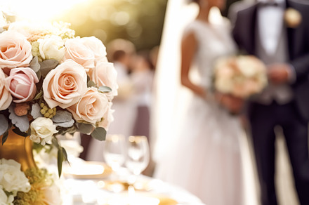 Wedding ceremony and celebration, bride and groom at a beautiful, a Person Photo by Anneleven