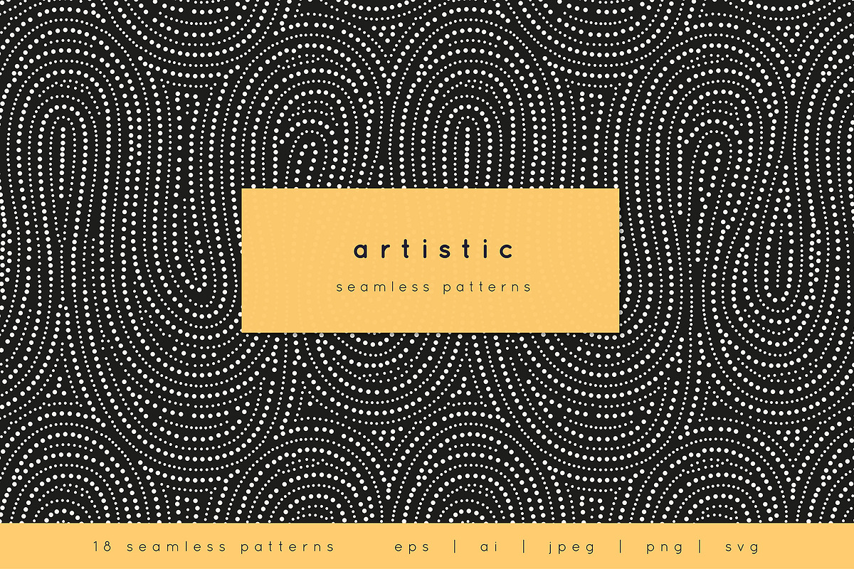 Artistic Seamless Patterns Set, a Pattern Graphic by Curly_Pat (Photo 1 of 6)