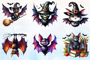 Watercolor Halloween Bats Clipart, a Seasonal Illustration by Rose Art (Thumbnail 2 of 7)