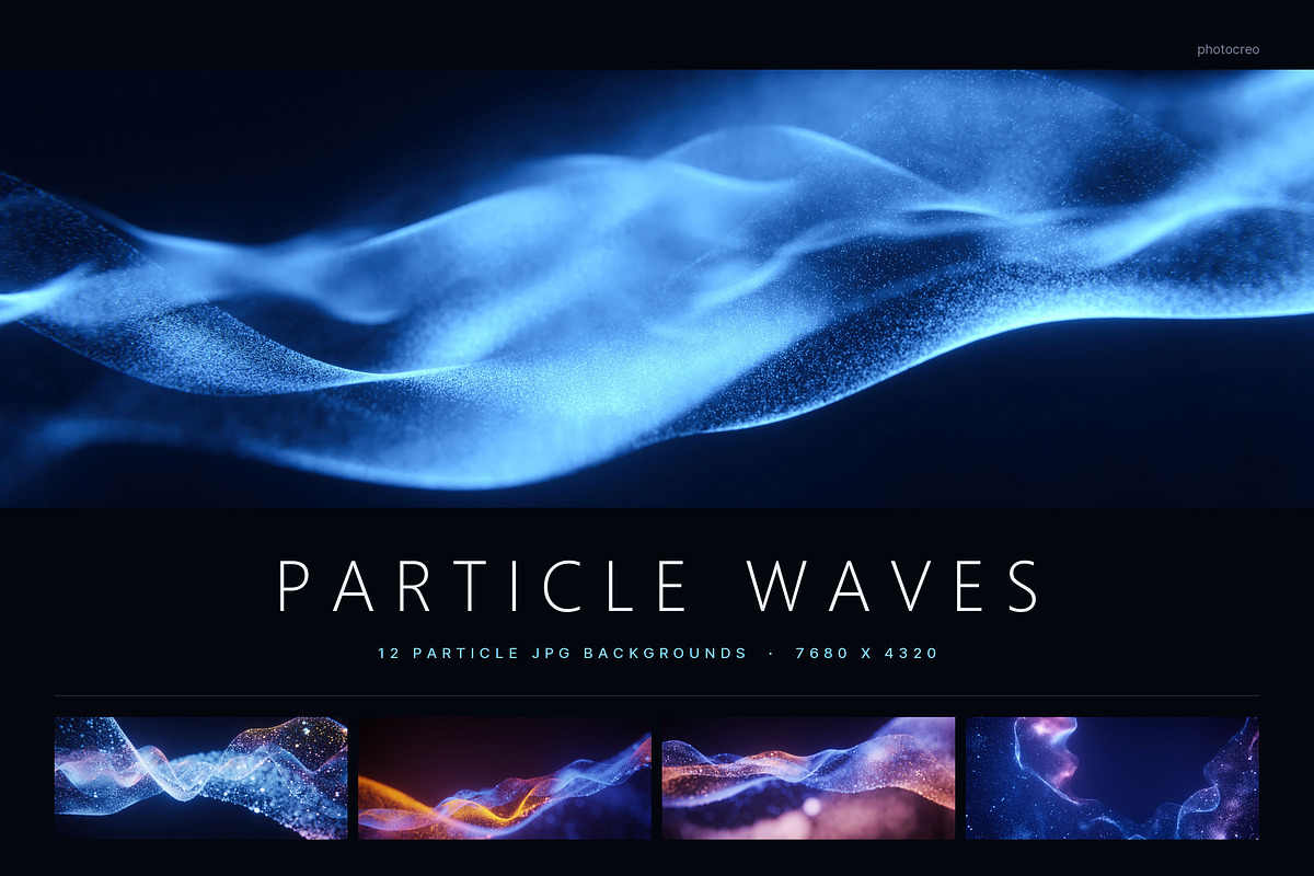 Particle Waves - 12 JPG Backgrounds, a Background Graphic by Photocreo Michal Bednarek (Photo 1 of 6)