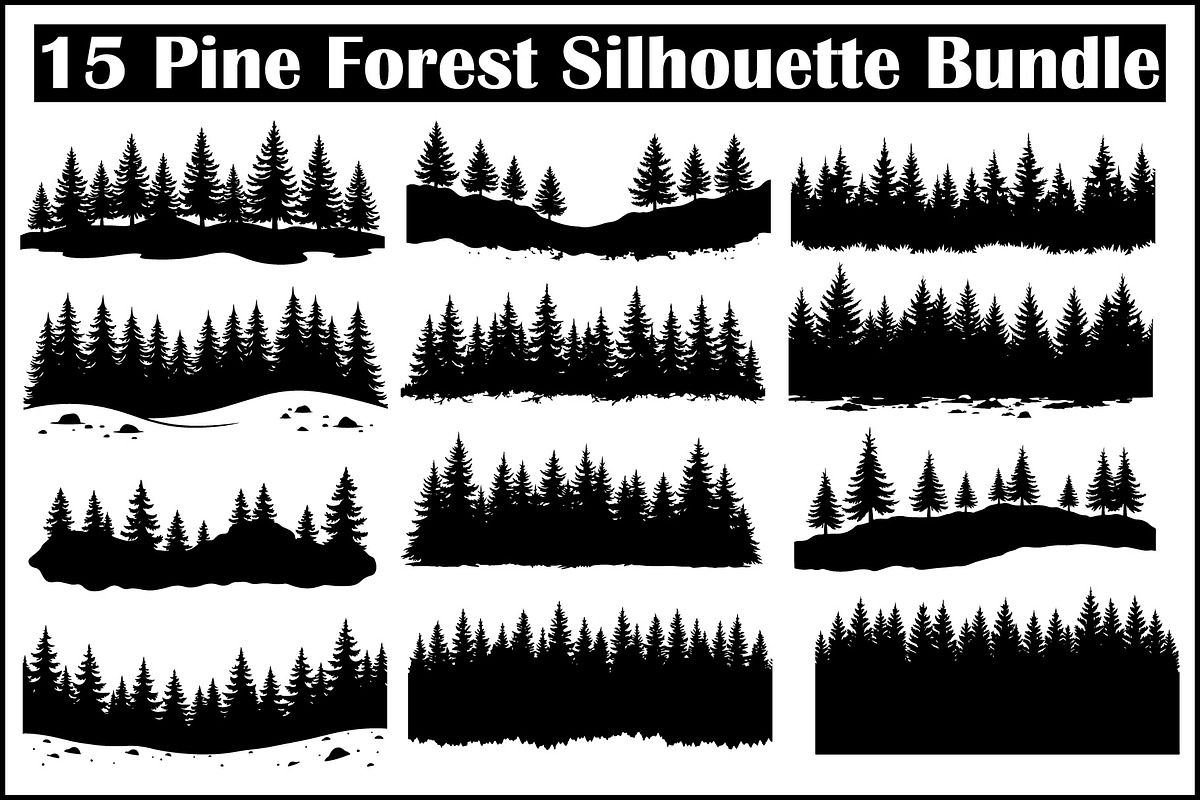 Pine Forest Silhouette Bundle, a Graphic by Creativeshirt (Photo 6 of 14)