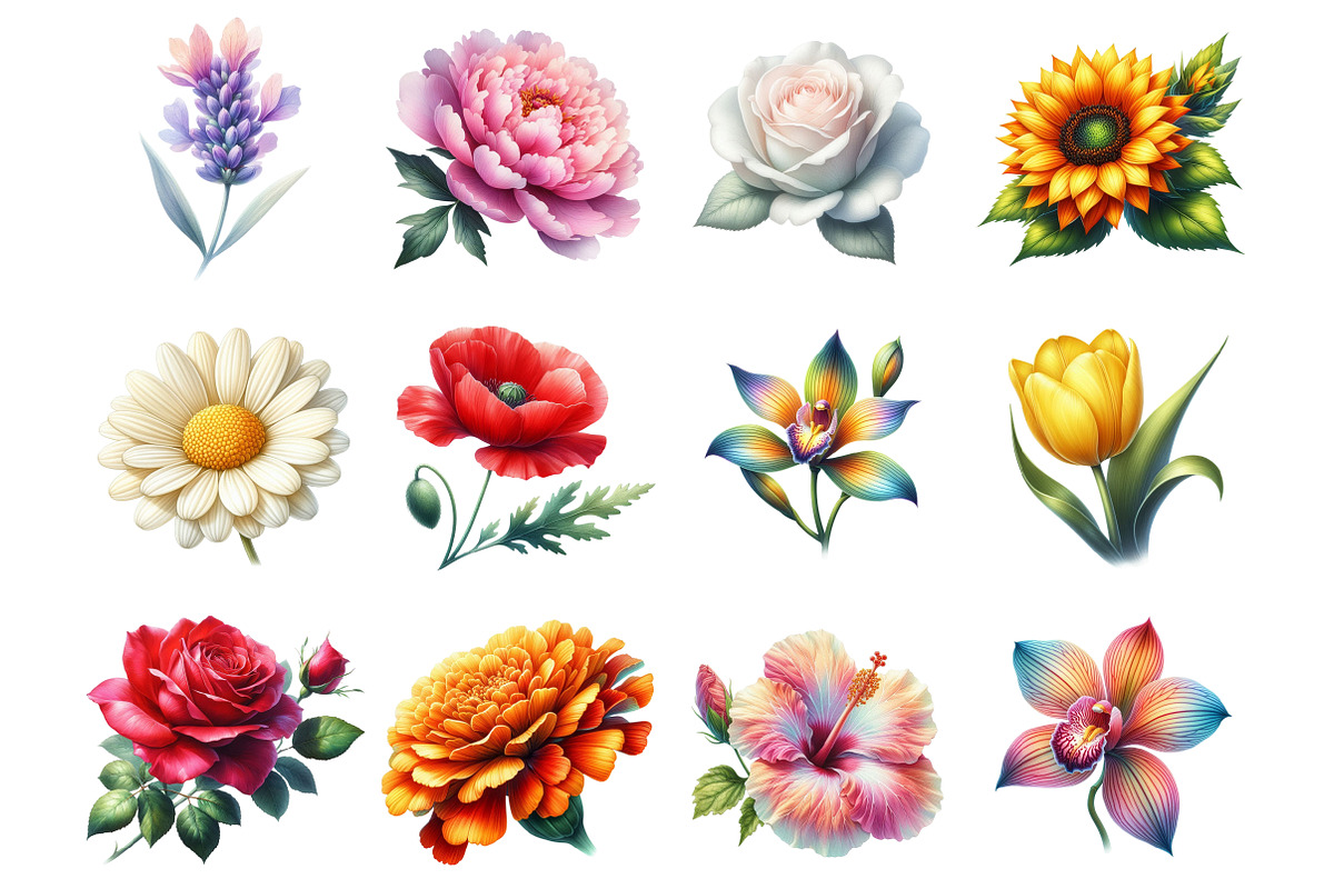 Watercolor Flower Collection Clipart, a Graphic by CitraGraphics (Photo 2 of 5)