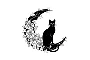Cat on Crescent Moon Bundle, an Illustration by jahid234 (Thumbnail 31 of 31)