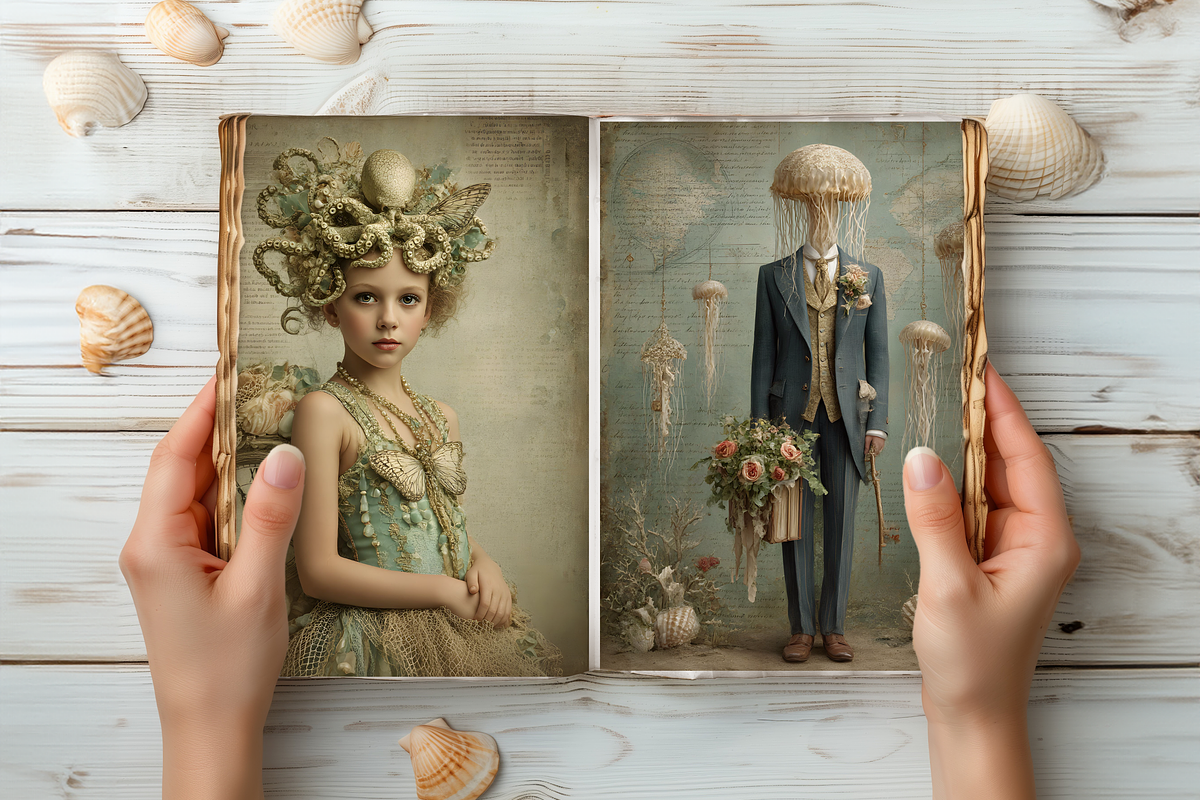 SURREAL RETRO BEACH JUNK JOURNAL, a Decorative Illustration by Daring Digies (Photo 8 of 8)