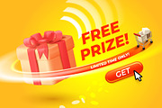 Free prize banner. 3d gift box, an Object Illustration by Stock-Smart-Start (Thumbnail 3 of 3)