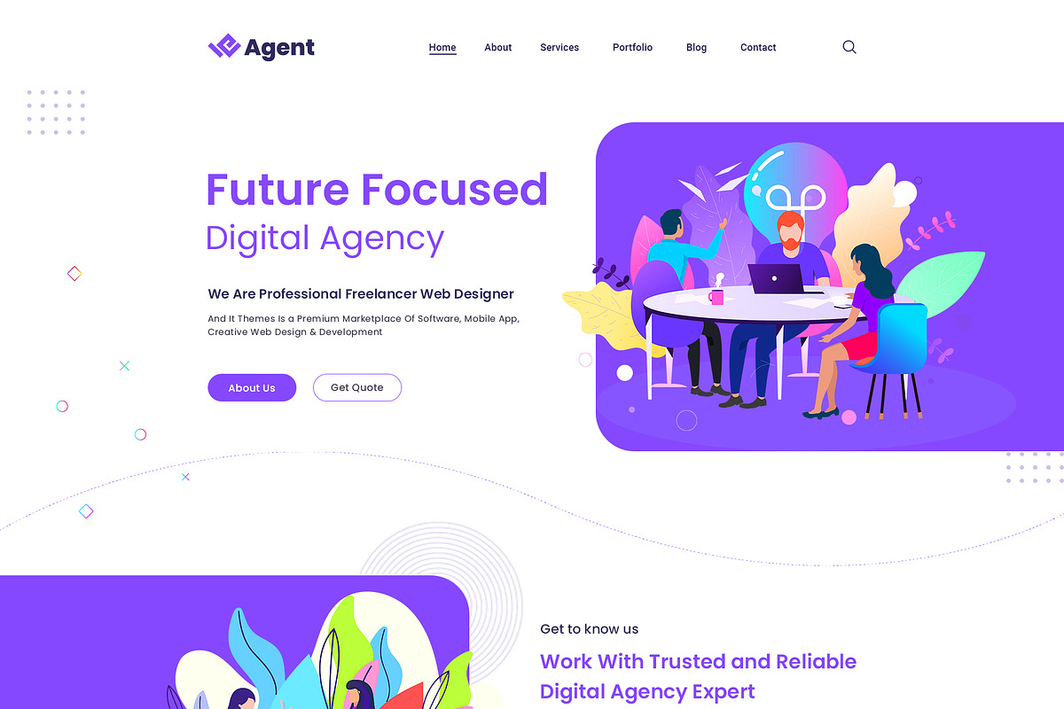 weAgent Digital Agency PSD Template, a Landing Page Template by Andit themes (Photo 4 of 8)