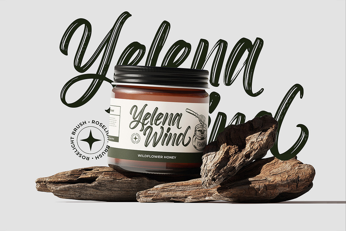 Roselight Brush, a Script Font by din-studio.com (Photo 6 of 16)