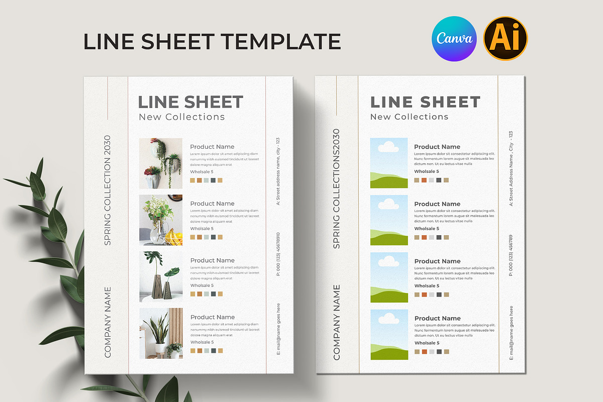 Line Sheet For Wholesale Template, a Stationery Template by Pixelpick (Photo 1 of 3)