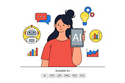 AI Technology for Business Analysis, a Technology Illustration by Partikusi Design (Thumbnail 2 of 3)
