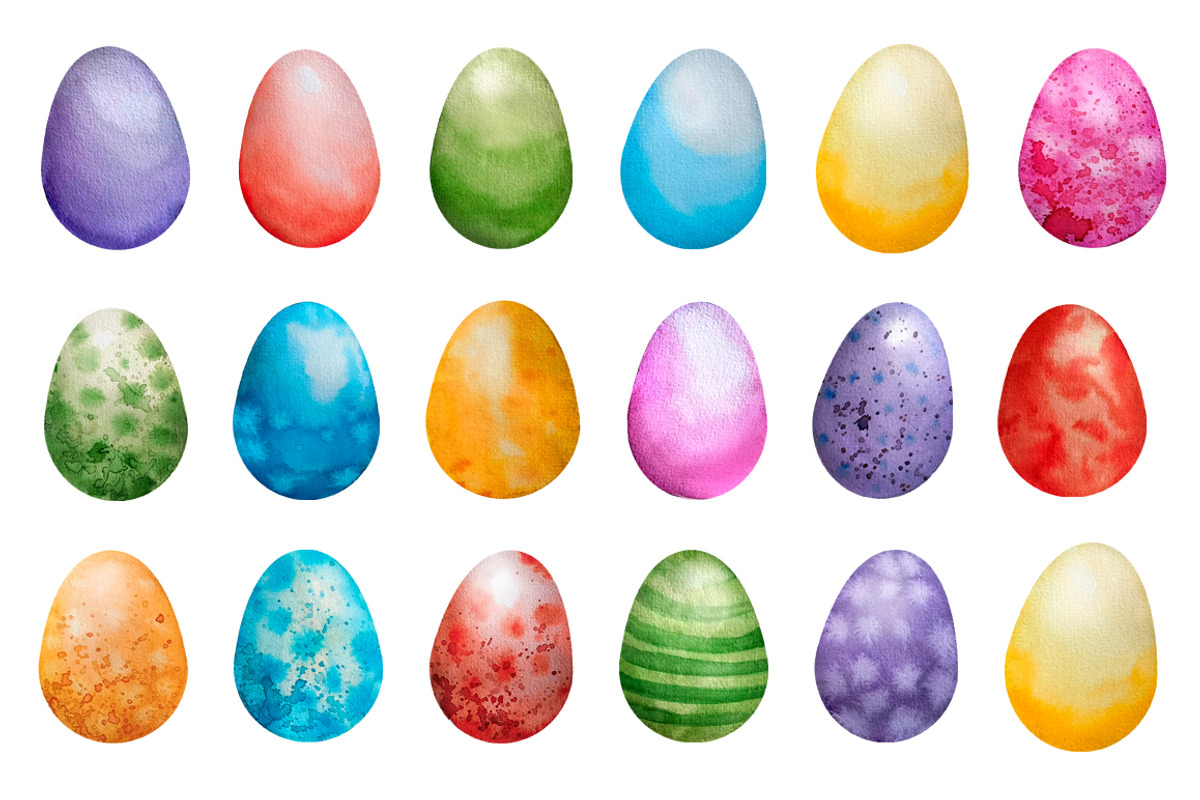 Cute easter set. Watercolor, an Illustration by LikaYu (Photo 6 of 6)