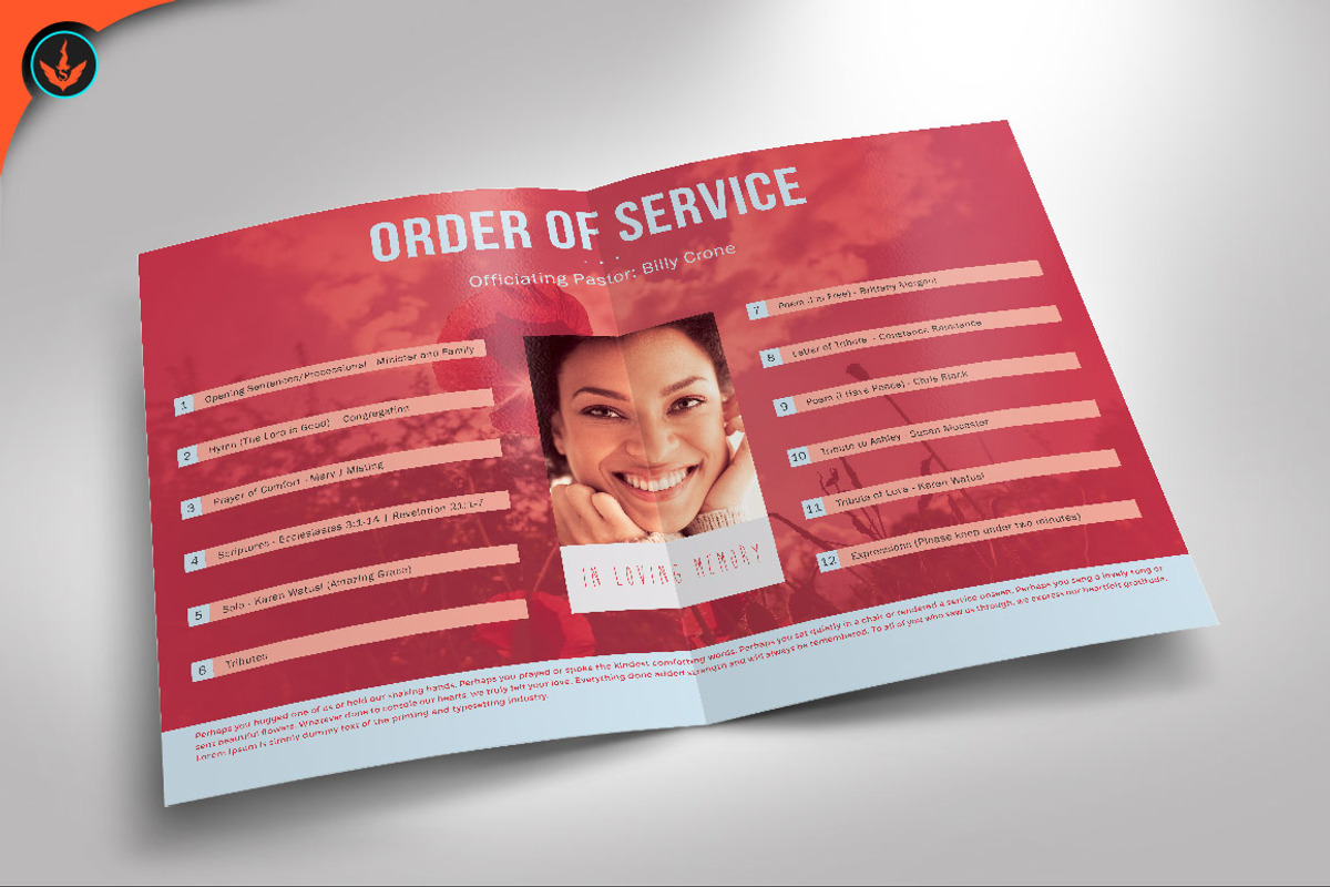Funeral Program 04 Feminine Smile, a Brochure Template by SeraphimChris (Photo 5 of 8)