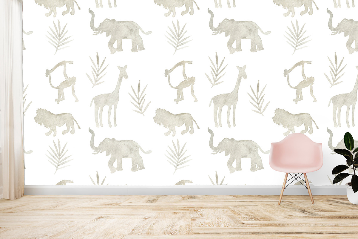 Watercolor Jungle Animal Silhouettes, an Animal Illustration by Amanda Houston (Photo 2 of 3)