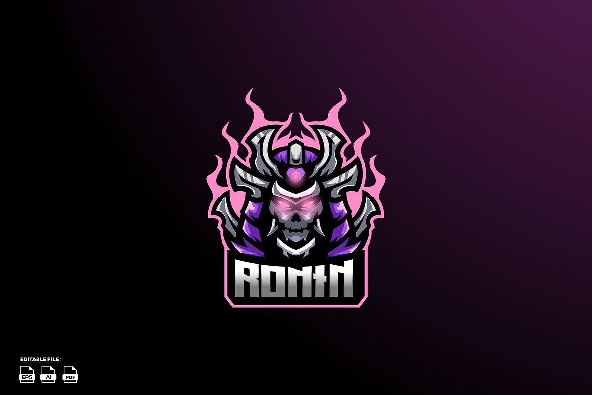 Ronin Esport Mascot Logo Design, a Branding & Logo Template by LOGTURNAL