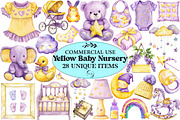 Yellow Light Lilac Baby Nursery PNG, an Illustration by Craft Nest (Thumbnail 1 of 6)