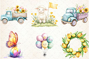 Sunny Easter Day Clipart, an Illustration by Watercolor design (Thumbnail 3 of 4)