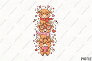 Highland Cow Valentine PNG, an Illustration by CraftArtStudio (Thumbnail 1 of 4)