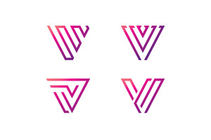 V Line Logo Design and template., a Branding & Logo Template by T.Vooka
