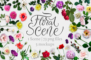 Floral Scene Creator + 5 Mock Ups., a Mockup by ClipArtRoom (Thumbnail 1 of 7)
