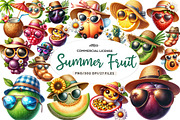 Summer Fruit Watercolor Clipart, an Illustration by CreationArt (Thumbnail 1 of 9)