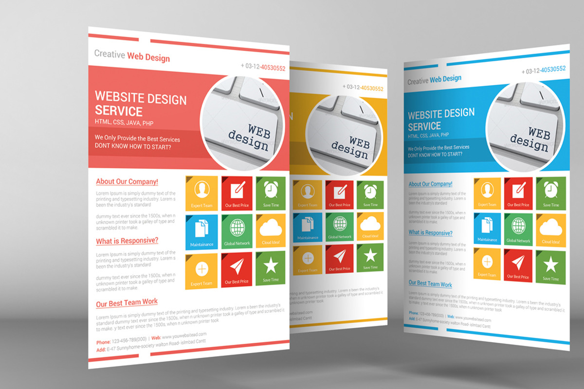 Website Design Services Flyer, a Flyer Template by graphicforest