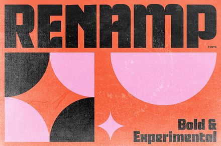 Renamp - Bold Square Cut Fonts, a Sans Serif Font by Konstantine Studio